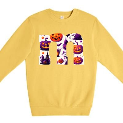 Funny Letter M Groups Halloween Team Groups Costume Premium Crewneck Sweatshirt