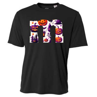 Funny Letter M Groups Halloween Team Groups Costume Cooling Performance Crew T-Shirt