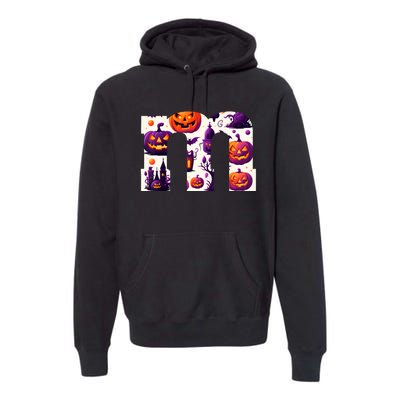 Funny Letter M Groups Halloween Team Groups Costume Premium Hoodie