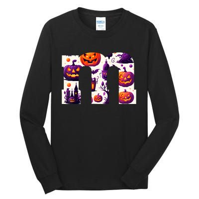 Funny Letter M Groups Halloween Team Groups Costume Tall Long Sleeve T-Shirt