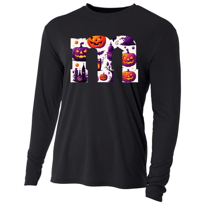 Funny Letter M Groups Halloween Team Groups Costume Cooling Performance Long Sleeve Crew