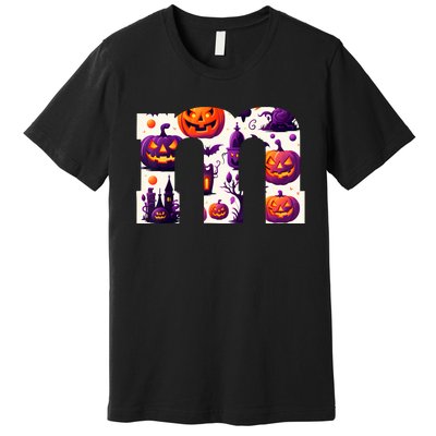 Funny Letter M Groups Halloween Team Groups Costume Premium T-Shirt