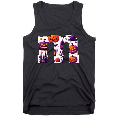 Funny Letter M Groups Halloween Team Groups Costume Tank Top