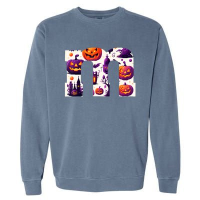 Funny Letter M Groups Halloween Team Groups Costume Garment-Dyed Sweatshirt