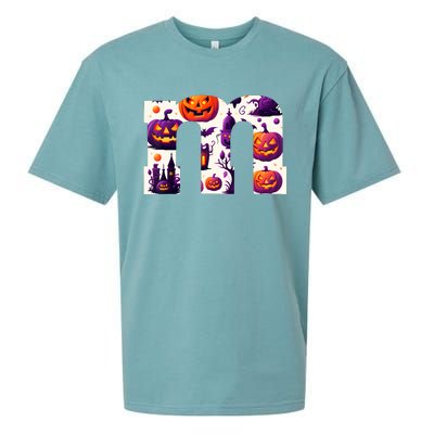 Funny Letter M Groups Halloween Team Groups Costume Sueded Cloud Jersey T-Shirt