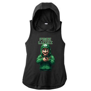 Free Luigi Mangione Ladies PosiCharge Tri-Blend Wicking Draft Hoodie Tank