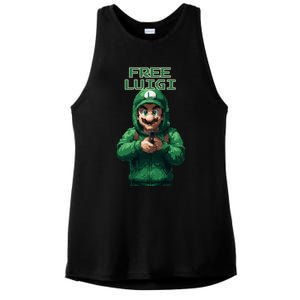 Free Luigi Mangione Ladies PosiCharge Tri-Blend Wicking Tank