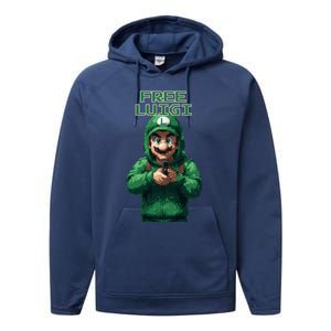 Free Luigi Mangione Performance Fleece Hoodie