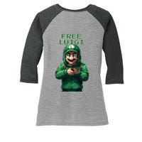 Free Luigi Mangione Women's Tri-Blend 3/4-Sleeve Raglan Shirt