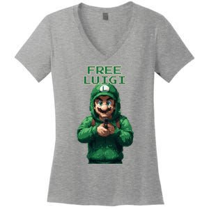 Free Luigi Mangione Women's V-Neck T-Shirt