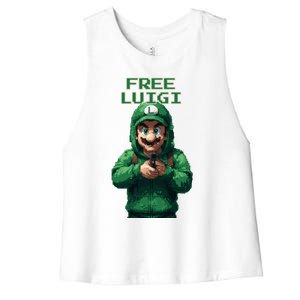 Free Luigi Mangione Women's Racerback Cropped Tank