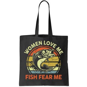 Fishing  Love Me Bass Fish Fear Gift Funny Dad Tote Bag