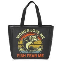 Fishing  Love Me Bass Fish Fear Gift Funny Dad Zip Tote Bag