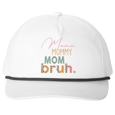 Funny Leopard Mama Mommy Mom Bruh Mother's Day Women Snapback Five-Panel Rope Hat