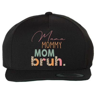 Funny Leopard Mama Mommy Mom Bruh Mother's Day Women Wool Snapback Cap