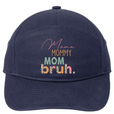 Funny Leopard Mama Mommy Mom Bruh Mother's Day Women 7-Panel Snapback Hat