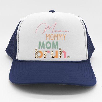 Funny Leopard Mama Mommy Mom Bruh Mother's Day Women Trucker Hat