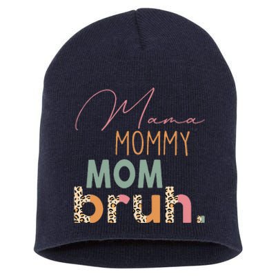 Funny Leopard Mama Mommy Mom Bruh Mother's Day Women Short Acrylic Beanie