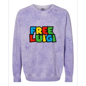 Free Luigi Mangione Mario Rainbow Typography Logo Colorblast Crewneck Sweatshirt