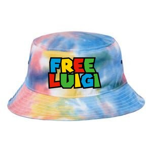 Free Luigi Mangione Mario Rainbow Typography Logo Tie Dye Newport Bucket Hat