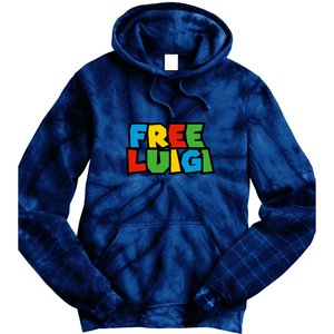 Free Luigi Mangione Mario Rainbow Typography Logo Tie Dye Hoodie