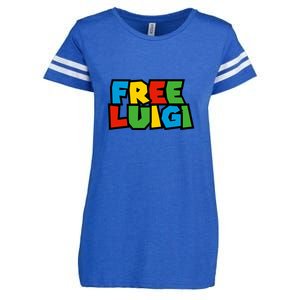 Free Luigi Mangione Mario Rainbow Typography Logo Enza Ladies Jersey Football T-Shirt