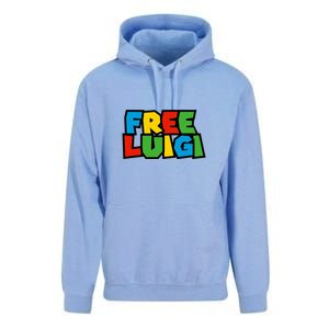 Free Luigi Mangione Mario Rainbow Typography Logo Unisex Surf Hoodie