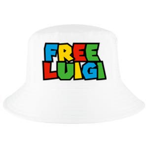 Free Luigi Mangione Mario Rainbow Typography Logo Cool Comfort Performance Bucket Hat