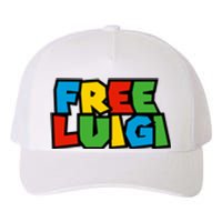 Free Luigi Mangione Mario Rainbow Typography Logo Yupoong Adult 5-Panel Trucker Hat