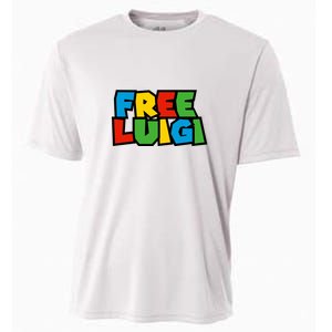 Free Luigi Mangione Mario Rainbow Typography Logo Cooling Performance Crew T-Shirt