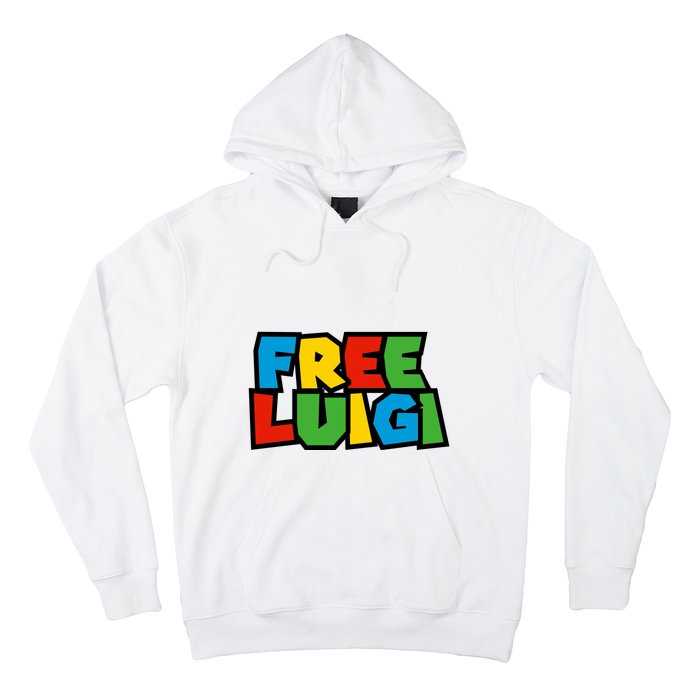 Free Luigi Mangione Mario Rainbow Typography Logo Hoodie