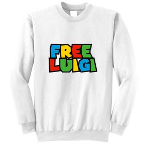 Free Luigi Mangione Mario Rainbow Typography Logo Sweatshirt