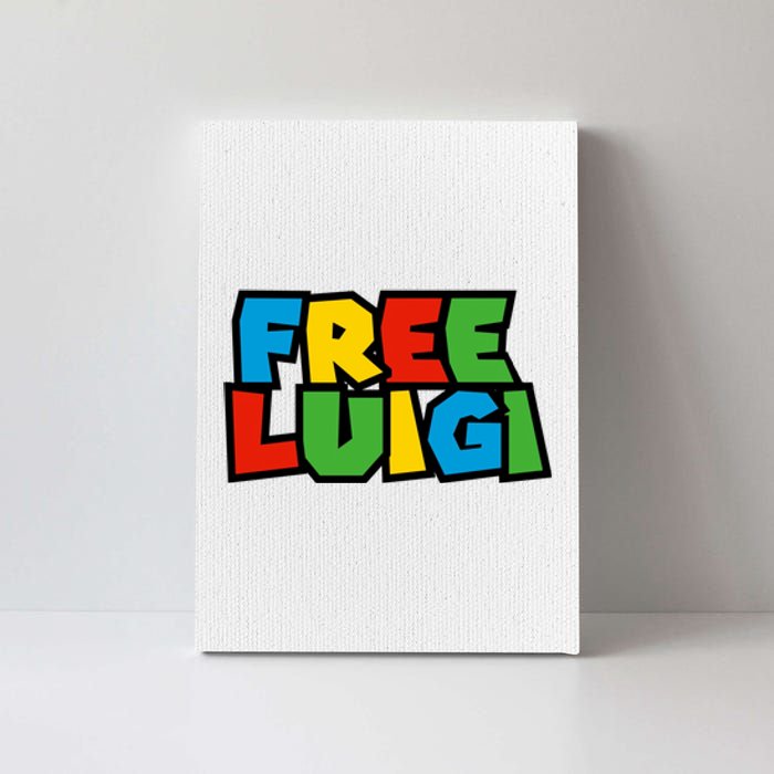 Free Luigi Mangione Mario Rainbow Typography Logo Canvas