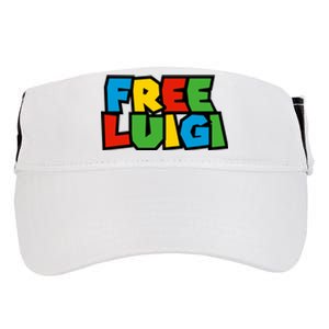 Free Luigi Mangione Mario Rainbow Typography Logo Adult Drive Performance Visor