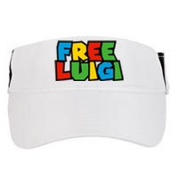 Free Luigi Mangione Mario Rainbow Typography Logo Adult Drive Performance Visor