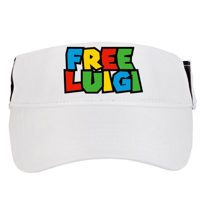 Free Luigi Mangione Mario Rainbow Typography Logo Adult Drive Performance Visor