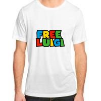 Free Luigi Mangione Mario Rainbow Typography Logo Adult ChromaSoft Performance T-Shirt