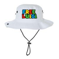 Free Luigi Mangione Mario Rainbow Typography Logo Legacy Cool Fit Booney Bucket Hat