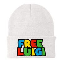 Free Luigi Mangione Mario Rainbow Typography Logo Knit Cap Winter Beanie