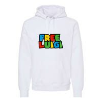 Free Luigi Mangione Mario Rainbow Typography Logo Premium Hoodie