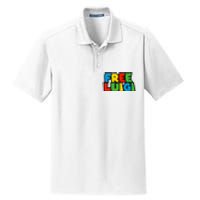 Free Luigi Mangione Mario Rainbow Typography Logo Dry Zone Grid Polo