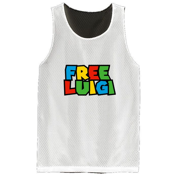 Free Luigi Mangione Mario Rainbow Typography Logo Mesh Reversible Basketball Jersey Tank