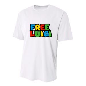 Free Luigi Mangione Mario Rainbow Typography Logo Performance Sprint T-Shirt