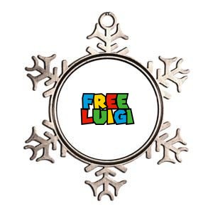 Free Luigi Mangione Mario Rainbow Typography Logo Metallic Star Ornament