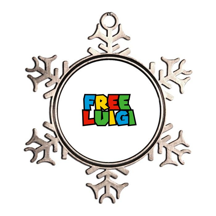 Free Luigi Mangione Mario Rainbow Typography Logo Metallic Star Ornament