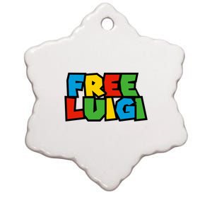 Free Luigi Mangione Mario Rainbow Typography Logo Ceramic Star Ornament