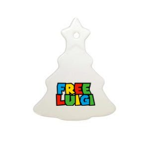 Free Luigi Mangione Mario Rainbow Typography Logo Ceramic Tree Ornament