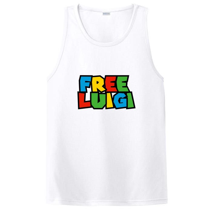 Free Luigi Mangione Mario Rainbow Typography Logo PosiCharge Competitor Tank