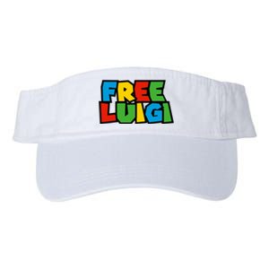 Free Luigi Mangione Mario Rainbow Typography Logo Valucap Bio-Washed Visor