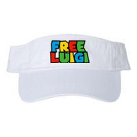 Free Luigi Mangione Mario Rainbow Typography Logo Valucap Bio-Washed Visor